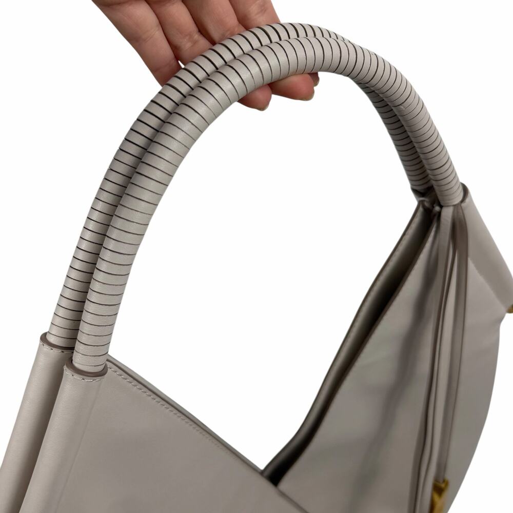 Donna Karan Baldwin Large Shoulder Bag with Pouch Sand White Leather - Picture 15 of 15